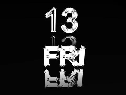 13 on a glass. Stock Photos
