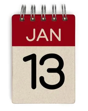 13 jan calendar Stock Illustration