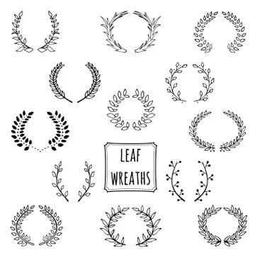 13 leaf wreath Stock Illustration