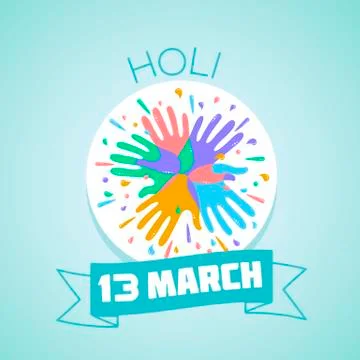 13 March Holi Illustrazione stock