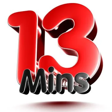 13 mins isolated on white background illustration 3D rendering with clipping  Stock Illustration