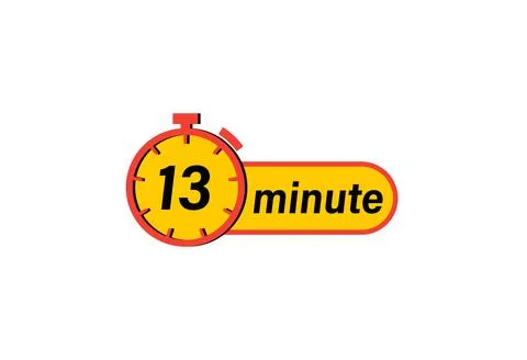 13 minute timer Clock, Timer icon, countdown icon. Time measure. Chronomete.. 스톡 일러스트