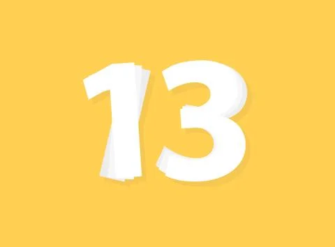 13 Number vector, modern layers design font. Eps10 illustration Stock Illustration