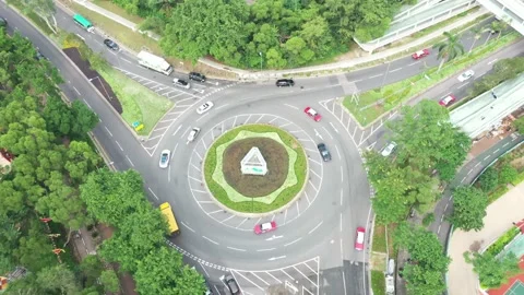 13 Oct 2019 Top view of the highway at day time, hong kong, Stock Footage 163585900