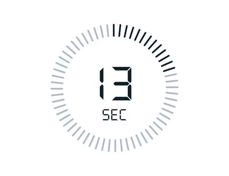 13 second timers Clocks, Timer 13 sec icon Stock Illustration