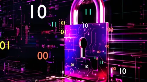 13 seconds cybersecurity lock binary code HD Stock Footage 288224861