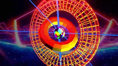 13 seconds looping torus donut music visualizer HD video Stock Footage 282650946