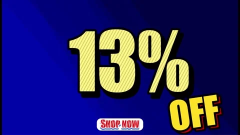 13% OFF SHOP NOW - Seamless looping Swing banner text promotion animation effect Stock Footage 288186223