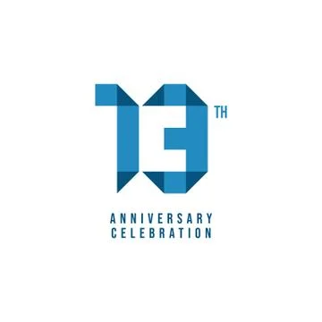 13 th Anniversary Celebration Vector Template Design Illustration Stock Illustration