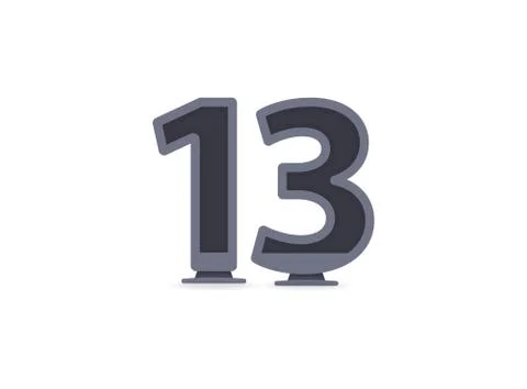 13 vector number design. For logo, brand label, design elements, corporate id Stock Illustration