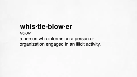 13 whistle-blower definition animation white background Stock Footage 267338694