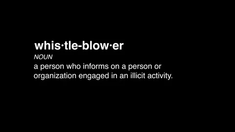 13 whistle-blower definition animation black background Stock Footage 267338739