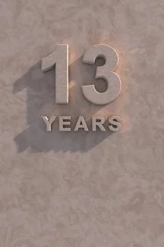 13 years 3d text Stock Illustration