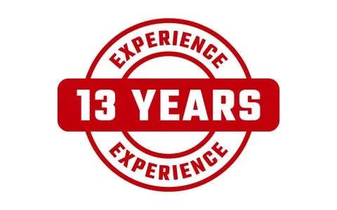 13 Years Experience Rubber Stamp Stock Illustration
