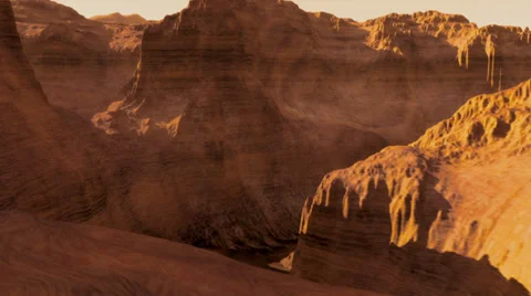 (1300) Canyonlands Barren Alien Sci-Fi Planet Animation Loop Stock-Footage 33402315