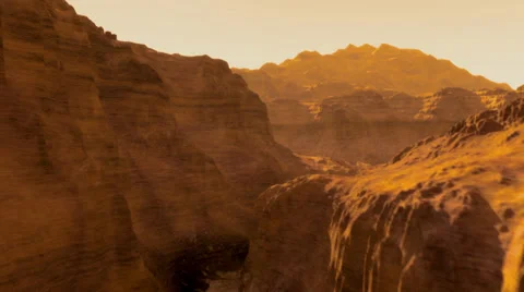 (1300b) Canyonlands Barren Alien Sci-Fi Planet Animation Loop Stock Footage 33402390