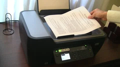 130115 close up of printer copying Stock Footage 20460506