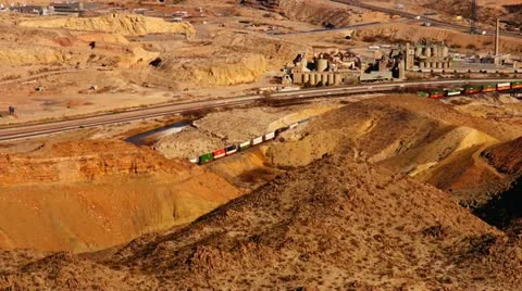 130121 aerial train Stock Footage 20592426