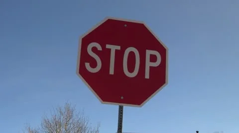 130315d stop sign trucking left to right Stock Footage