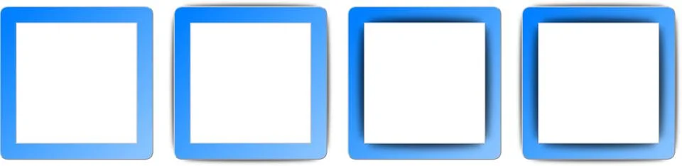 130402 aure blue and white colour full shadow square app icon set Stock Illustration