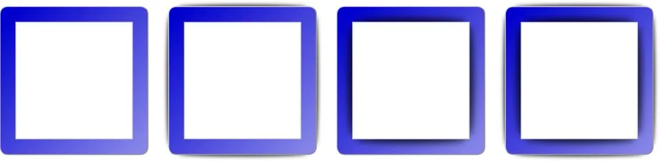 130402 medium blue and white colour full shadow square app icon set Stock Illustration