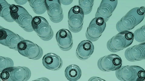 Small Water Plastic Bottle Rotates On Stock Footage Video (100