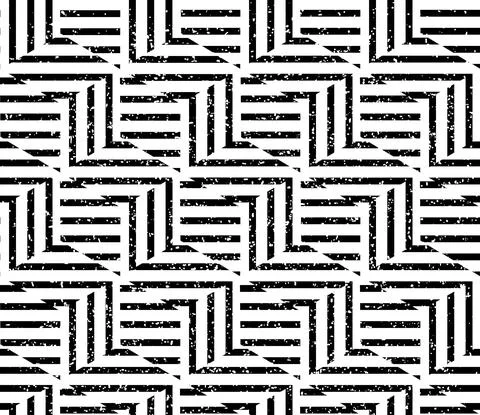 1331 Seamless pattern with horizontal and vertical black bands_cube_ Illustrazione stock