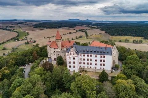 Air view of The Veste Heldburg fortress near Bad Colberg-Heldburg in ...