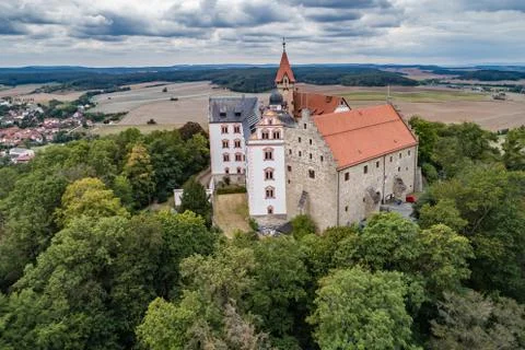 Air view of The Veste Heldburg fortress near Bad Colberg-Heldburg in ...