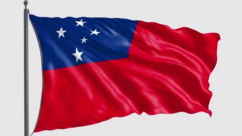 134 Flag of Samoa with Alpha channel 3D Rendering 134 Stock Footage 159244819