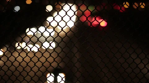 134 Highway - Car Lights - Night - Wide Shot Blurry Stock Footage