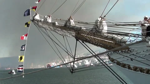 1340 Figurehead of a sailboat Stock Footage 37212599