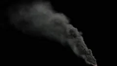 3D special effect, large smoke for special effect disaster, in alpha channel
