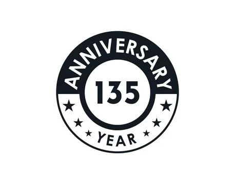 135 years anniversary badge vector design Stock Illustration