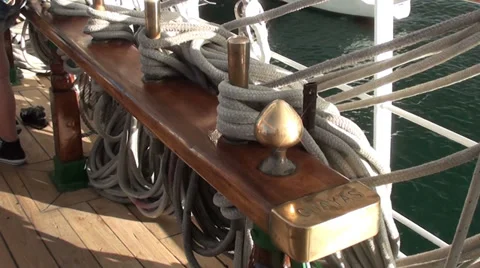1353 Approaching ropes on a sailboat Stock Footage 37231354