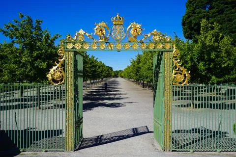 A beautiful shot of the ornate gate to Drottningholm Palace in Drottningholm, Sweden xkwx house, palace, outdoor, city, travel, building, sweden, culture, history, sky, garden, town, heritage, castle, exterior, landmark, historic, traditional, entrance, parliament, king, tour, center, cityscape, ornate, gate, drottningholm, gold, green