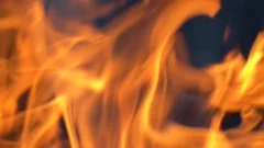 Slow-motion video of fire and flames.A fire pit, burning gas