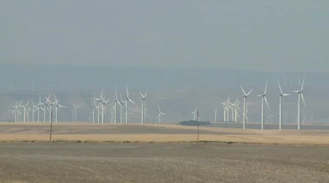 1392 - wind farm static shot Stock Footage 752442