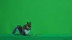 Squirrel grey on Green Screen Chroma key version 49