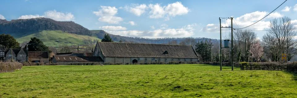 13th Century Tithe Barn at Frocester, Gloucestershire, England, UK Stock Photos