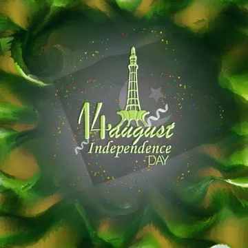 14 August. Pakistan Independence Day Abstract waving Flag Background Design V Stock Illustration