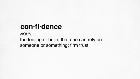 14 confidence definition animation white background Stock Footage 267338740