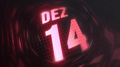 14 Dezembro in 3d motion graphic. Infrared calendar in futuristic and tech Stock Footage 292950318