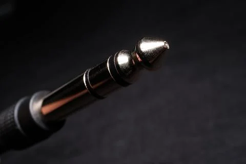 1/4 Inch Audio Jack Macro Close-Up Technology Foto stock