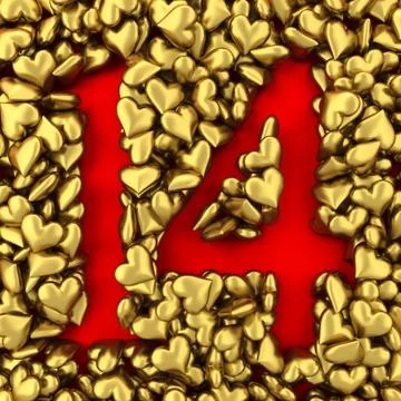 14 made from small hearts Stock Illustration