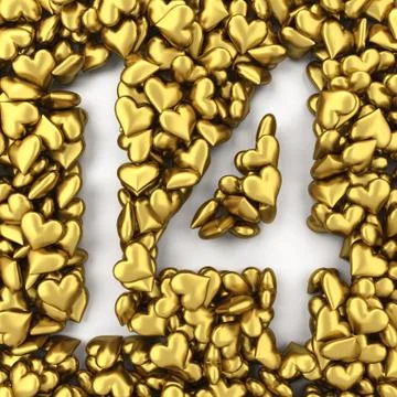 14 made from small hearts Stock Illustration