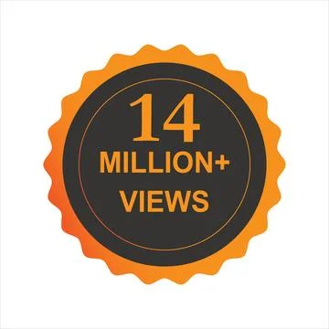 14 million + views vector icon, sticker with colors for social media. Stock Illustration