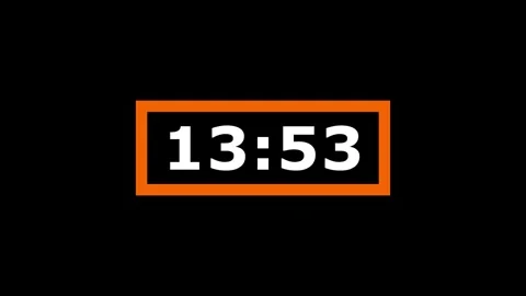 A 14 minute timer counts down on a black screen in orange frame. 動画素材 337520612