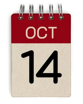 14 oct calendar Stock Illustration