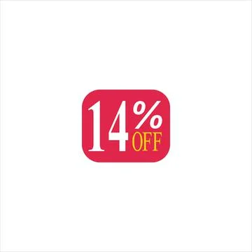 14 offer tag discount vector icon stamp on a white background Illustrazione stock